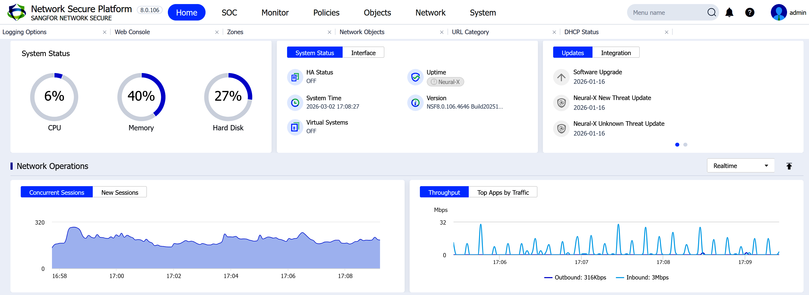 Sangfor NSF Dashboard